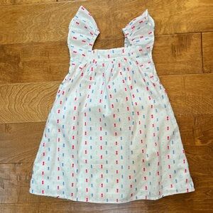 Toddler Girls babyGap Flutter Sleeve Clip Dot Dress - 4T - White + Pink + Blue